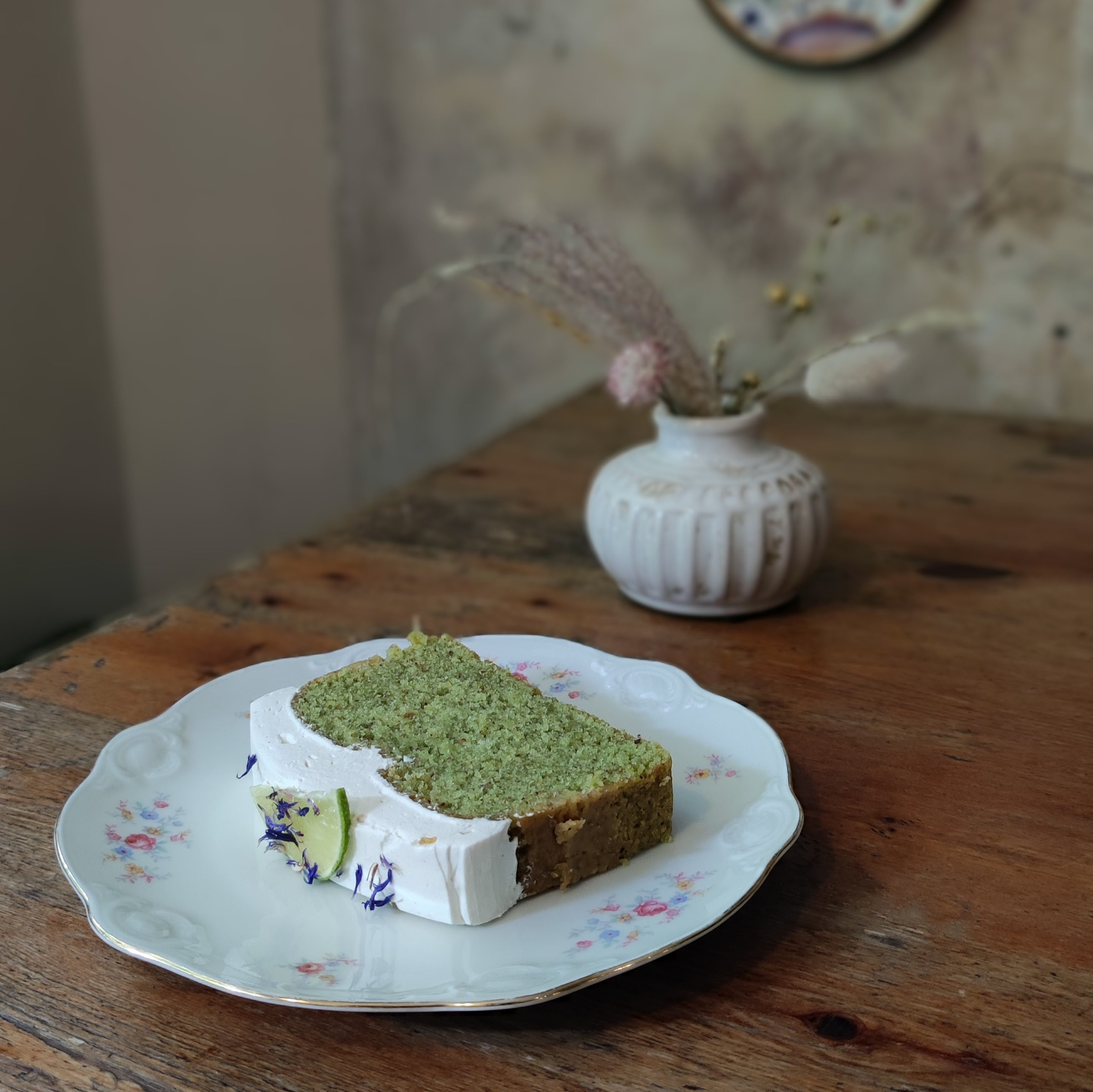 Pistazie-Limette Kuchen (VEGAN)